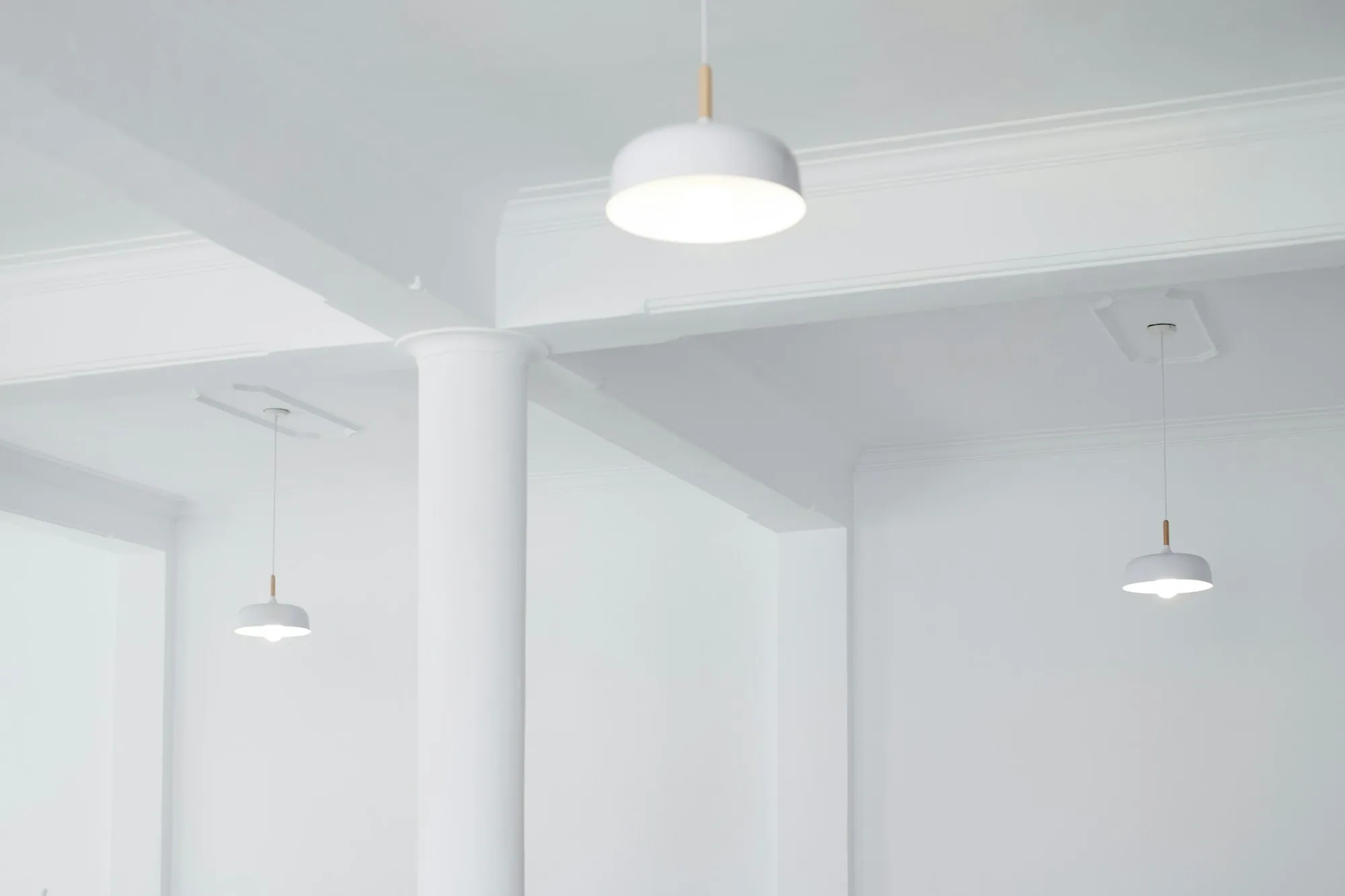 Pendant lights hanging in a residential room